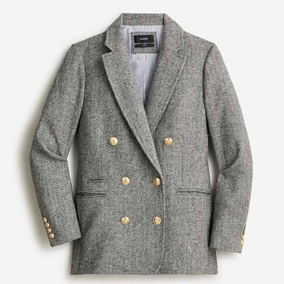 J. Crew Jackets & Blazers - J Crew Bristol Blazer Jacket in Graphite Herringbone Wool Women's Size 0